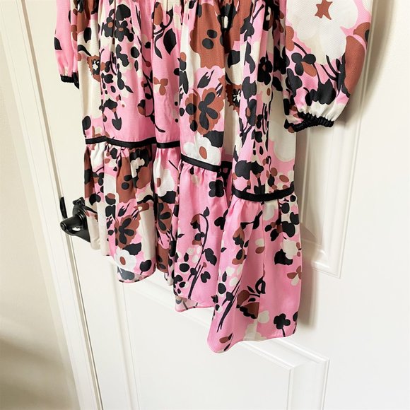 NEW VERONICA BEARD Hawken Floral Tiered Silk Dress - Picture 8 of 9